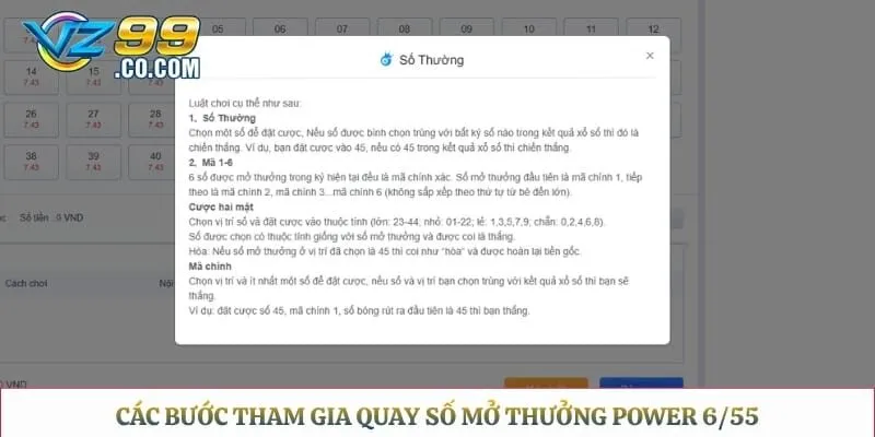 Các bước tham gia quay số mở thưởng Power 6/55 