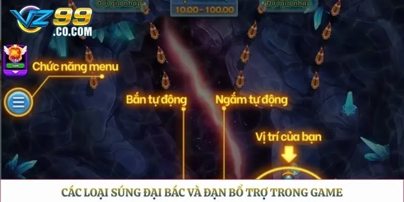 Các loại súng đại bác và đạn bổ trợ trong game 