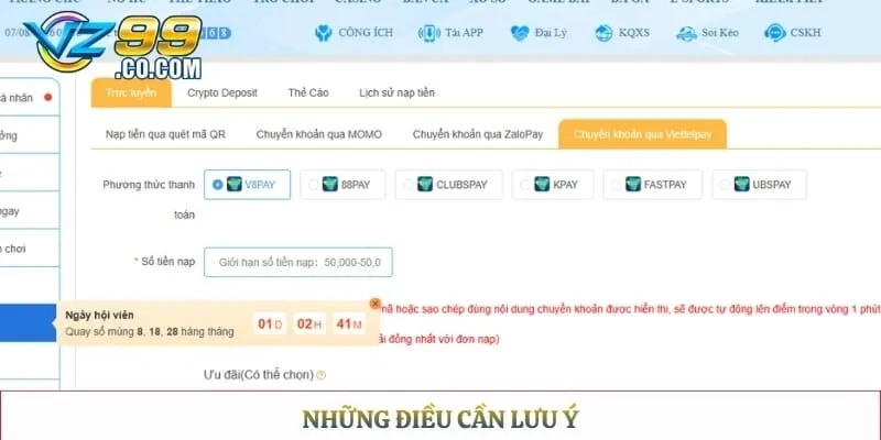 Những điều cần lưu ý